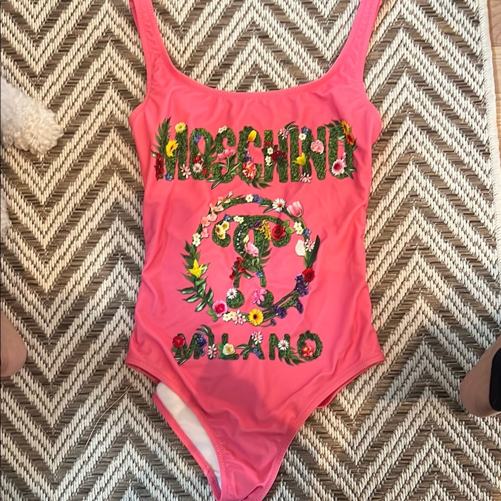 Moschino Pink Floral One Piece Swimsuit